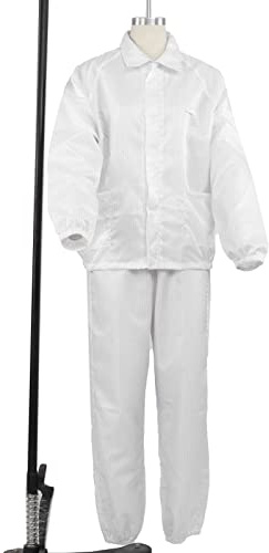 Leapiture ESD-Arbeitsschutzoverall, Antistatischer Polyester-Schutzanzug, Weißes Geteiltes Design Für Die Werkstatt(4XL-Weiß)