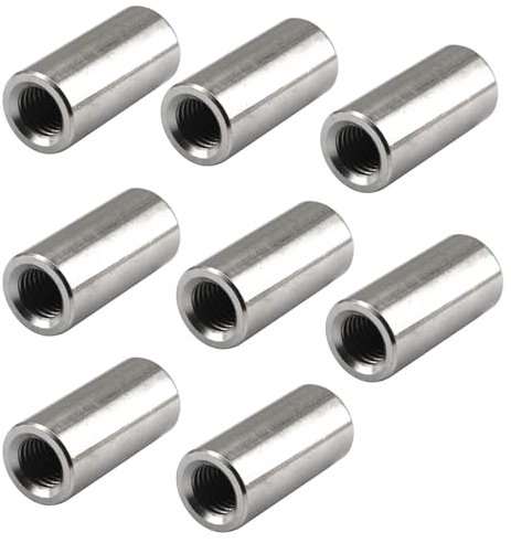 (8 Stück) M14 20x30mm Gewindeeinsätze Muttern 304 Edelstahl Runde Verbindungsmuttern Gewindemuffen