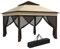 Outsunny 3 x 3(m) Pop Up Gazebo with Netting and Carrying Bag, Party Tent Instant Event Shelter, Height Adjustable and UV-Resistant, for Garden, Patio, Beige