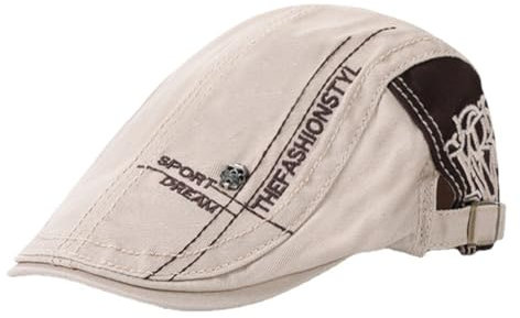 Rayson Herren Schiebermütze Baumwolle Gatsby Flat Cap Newsboy Verstellbar Retro Schirmmütze Baskenmütze Barett Herren Sportmütze Newsboy Cap(Khaki)