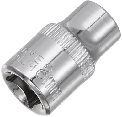 QUARKZMAN Douille Peu Profonde 6 Pans de 8 mm, 3/8 Pouce D'Entraînement, Métrique, en Acier Au Chrome-Vanadium (Cr-V)