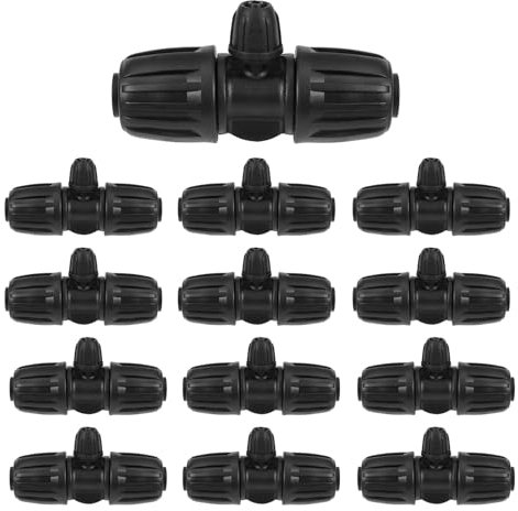 FOGWOWO Kit per irrigazione a goccia da 1/2 a 1/4 per tubo di irrigazione da 16 mm (1/2 ID x 0,60 - 0,63 OD) da 16 mm (10 pezzi di tè barbecue a 3 vie)