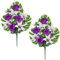 Oairse 2 pcs Artificial Flowers for Grave Artificial Rose Flowers Bouquet Fake Lily Flowers Purple Silk Flowers Memorial Flowers for Flora Cemetery Arrangement Headstones Funeral Grave Decoration