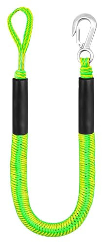 Bootsanlegeseil – Jet-Ski-Anlegeleine, Bootsanlegeleinen-Seil | 4 Fuß Bungee-Dockleine mit Haken, schwimmendes Seil, Festmacherleine, geflochtene Leine, Marineseil für Bootsdoc, Leine, Camping