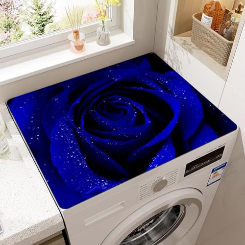 Treer Washer and Dryer Top Protector Mat, Washer and Dryer Covers Protector, Washing Machine Cover Absorbent Drying Diatomaceous Mat for Home Kitchen Laundry Room (50x60cm,Blue Banshee)