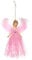 Angel Christmas Tree Pendant Doll, Topper With Feather Wing for Decorations and Ornaments (Pink)