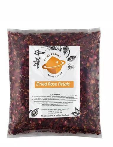 Spice Planet Rose Petals Dried | Edible for Wedding Confetti, Celebrations Premium Quality 25g-1.9kg (50, Grams)