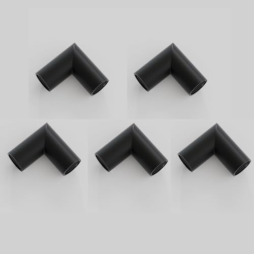 LEDSone Pack of 5 20mm Metal Conduit 90 Degree Elbow L-Shaped | Junction Connector Black Electrical Metal Pipe Fitting Joiner Surface Wiring Compatible Conduit Accessories.