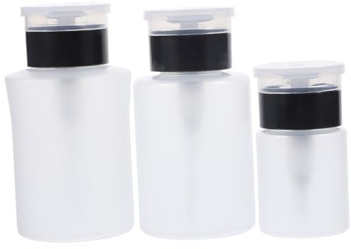 PAMINGONO Manicure Supplies Refillable Press Bottles for Nail Polish Remover Essence