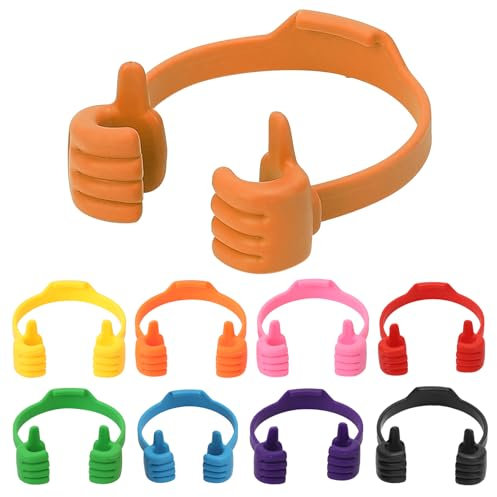 ENNSOO Thumbs up Phone Holder, Portable Ideas Cell Phone Stand, Adjustable Phone Stand for Smart Phones iPhone iPad Huawei Samsung, Cool Gadgets for Teens(Multi Colors, 8PCS)