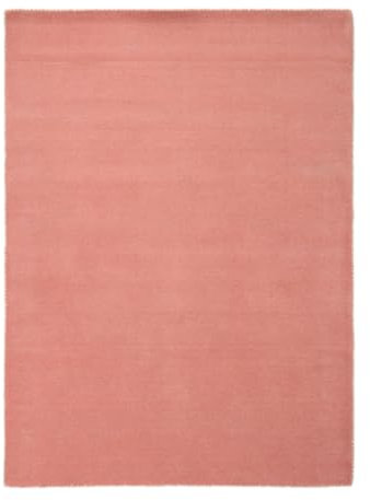 carpetfine handgefertigter Wollteppich Gabbeh Lola Rosa 160x230 cm Weich, Hochwertig, Zeitlos | Reine Schurwolle für Gemütlichkeit & Eleganz im Wohn- und Schlafzimmer