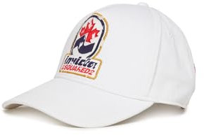 DSQUARED2 Mütze mit weißem Visier für Damen und Herren mit Logo-Aufdruck, Weiß, 54