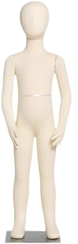Nähpuppe Torso Stehende Schaufensterpuppe/Kind Mittlerer Torso Schaufensterpuppe Ganzkörper Styropor Schaufensterpuppe Mit Biegsamen Gliedmaßen Torso Schaumstoff Schaufen(One Color-118cm/46.5in)