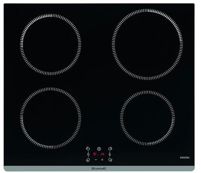 Brandt - BPI4465B - Plaque Induction - Table de Cuisson Encastrable - Noir - 4 Foyers - 7200W - Dimensions Encastrement : 56x49cm - Précision et Performances - Pack 10 Sécurités - Fabriqué en France