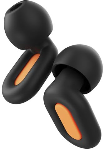 FIKISFA Ohrstöpsel zum Schlafen - 35 dB Geräuschreduzierung, Babysicheres Silikon, Individuelle Passform (8 Aufsätze in XS/S/M/L) - Track-Orange Design für Schlaf, Reisen, Konzentration und Konzerte