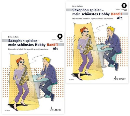 2x Saxophon spielen - mein schönstes Hobby Band 1 (Doppelpack) (9831D, 9783795723422) + 2 Pflegetücher aus Mikrofaser