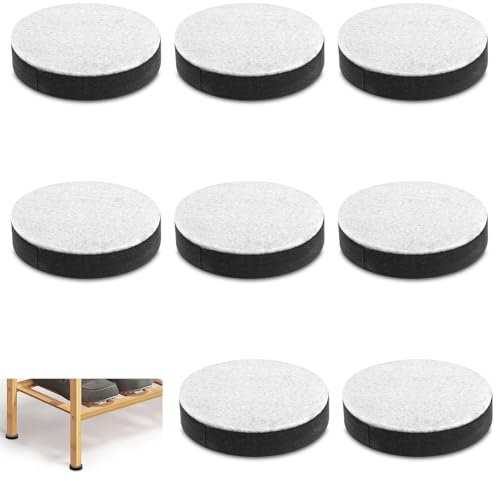 MBAIYO 8 Stück Möbelerhöhung, Selbstklebend Betthöher Tischerhöhung Rutschfest Tischerhöher Rund Filz Möbelerhöher Schwarz Sofaerhöher 6.5cm im Durchmesser 1.5cm Erhöhte Höhe Möbelfüße für Stuhl