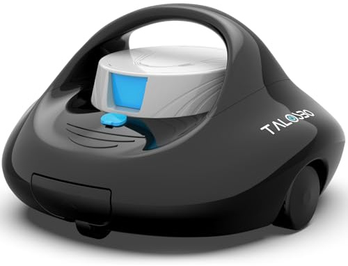 TALOSBO Pleco Se Poolroboter Akku 130 Mins Leistungsstarke Reinigung, Automatischer Kabelloser Poolreiniger Duale Motoren für Flachboden Pool bis zu 80 m²