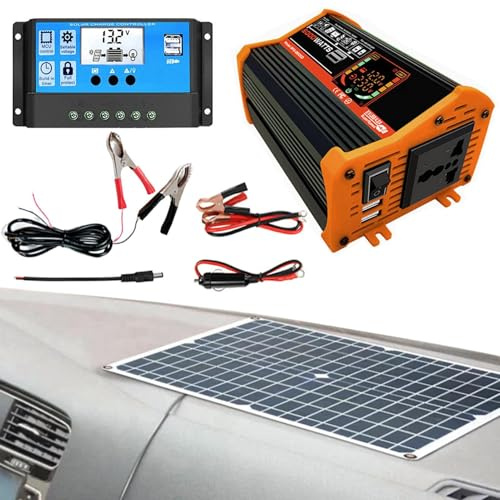 Solaranlage, Panel Kit mit 6000W Wechselrichter, Mobile Lithium Batterie | Pack Auto USB Adapter für Outdoor RV/Van Camping, Overlanding