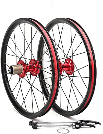 QHYRZE 18 355 BMX Laufradsatz Scheibenbremse Faltrad Laufrad Aluminiumlegierung Felge 24H Schnellspanner Fahrradlaufrad Vorne 9 * 100mm Hinten 10 * 135mm， Für 7-11s HG Kassette