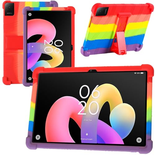 NUCNOK Cover per TCL Tab 10L Gen 4 (10,1 Pollici),Cover con Supporto Integrato Bumper Silicone Custodia,Morbido AntiGraffio AntiCaduta Case