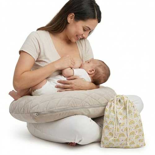 zoula kidz® Aufblasbares Stillkissen Klein Reise-Stillmond - Oeko-TEX Bezug