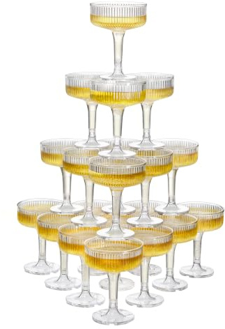 Basitys Sektgläser Plastik Champagner Gläser 200ml 20 Stück
