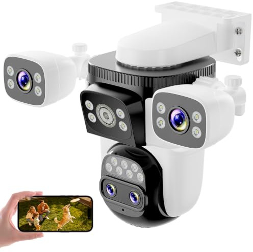 VSTARCAM Überwachungskamera Außen WLAN, 2K 4-Linsen PTZ Kamera mit 360° Ansicht, KI Personenerkennung & Tracking, 10X Hybrid-Zoom, Farbnachtsicht, Zwei-Wege-Audio, 20260901