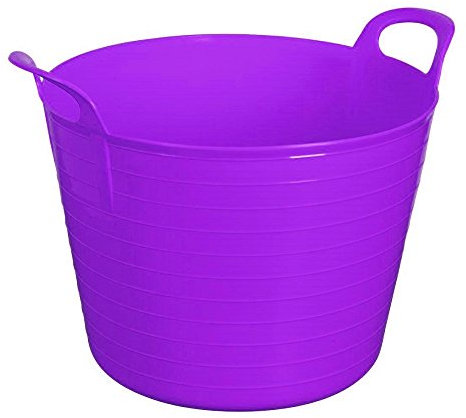 Easy Shopping Large Medium Small Flexi Tub Garden Home Flexible Colour Rubber Storage Container Bucket Polyethylene Flex Tub- MADE IN U.K. (Large 42 Liter, Purple)
