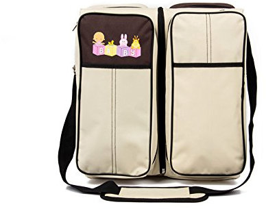 GMMH 2 in 1 Wickeltasche Pflegetasche Babytasche Reise Babybett Moskitonetz (beige)