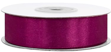 Satinband 18mm x 25m Rolle - FARBAUSWAHL in 3/6/12/18/25/38/50/75/100mm - farbecht & waschbar - Schleifenband für Hochzeit - Geschenkband zum Verpacken Dekorieren Basteln - Weinrot/Bordeaux 275