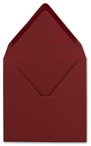 50 Quadratische Briefumschläge Dunkelrot 15,5 x 15,5 cm - 110 g/m² Nassklebung Post-Umschläge ohne Fenster ideal für Weihnachten Grußkarten Einladungen von Ihrem Glüxx-Agent