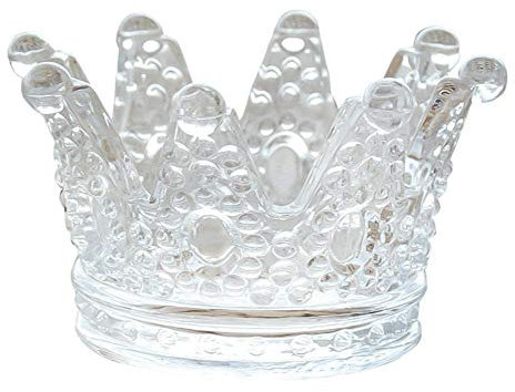 ZKKD Glass Crown Ashtray,Creative Desktop Smoking Ash Tray Home Office Decoration (Transparent Crystal Glass)