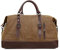 iRepie Reisetasche Weekender Multifunktion Umhängetasche Handgepäck Schultertasche für Wochenende aus Canvas PU Leder Retro Sporttasche Travel Bag Canvas Bag Unisex Holdall (Braun)