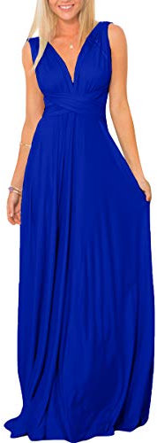 Langes Maxikleid für Damen, schulterfrei, sexy, für Hochzeit, Brautjungfer, Abendkleid, bodenlang, für Abschlussball und Abendveranstaltungen Gr. Small, königsblau