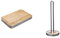 KitchenCraft Industrial Wooden Butcher’s Block Chopping Board, 48 x 32 x 5 cm (19” x 12.5” x 2”) - Rectangular & Industrial Metal/Wooden Kitchen Roll Holder, 31 cm