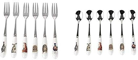 Wrendale Set of 6 Forks & by Royal Worcester Tea Spoons S/6