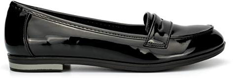 Us Brass Ragazze Myla Slip On Scuola Scarpe Vernice Nero, Nero (Nero ), 34 EU