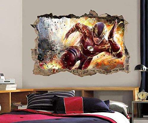 HUJL Wandtattoo Flash 3D Smashed Wandaufkleber Aufkleber Home Decor Art Wandbild