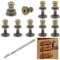 SRunDe 60 Sets 5mm Solid Brass Round Head Stud Screw Rivets Sam Browne Studs Leather Chicago Screws Rivets Round Head Button Stud Screws with Hole Puncher Post Fastener for DIY Repair Leather Craft