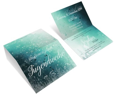 10 x Jugendweihe Einladungen Einladungskarten individuelle Klappkarten - Wiesentau
