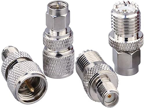 TUOLNK 4 Typen SMA Stecker auf Mini UHF Stecker einstellen Mini UHF auf SMA RF Koax Adapter Kit für drahtlose Antenne/RF Koaxialkabel SMA auf Mini UHF Antennenadapter
