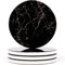 Naivasha Homeware Marble Coasters Set of 4 - Stunning Decorative Coasters in GLOSS Finish, Elegant Stone Coasters with Cork Bottom - Black Marble