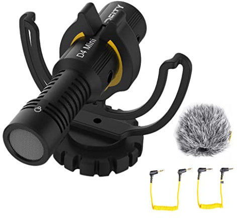Deity V-Mic D4 Mini Mikrofon Super Cardioid Compact mit 3,5 mm TRS / 3,5 mm TRRS-Ausgangskabel