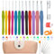 RealPlus Uncinetto Set in Gomma, 12pz Generic Uncinetti con 32 Accessori, Crochet kit di Dimensioni Complete, Kit Uncinetto per Principianti, Regalo per Ragazze con Scatola (Rosa-44pz)