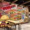 XTSWallpaper Fototapete 3D Effekt 250X150Cm Küche Essen Burger Wandtattoo Wandaufkleber Tapete Fototapete 3D Effekt Wandbild Wandtapete Hauptdekorationen Für Wohnzimmer Schlafzimmer
