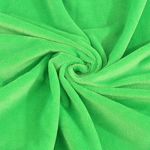 Yimihua Kristallweicher Plüschstoff Kunstpelzstoff Samtstoff für Hintergrund Handwerk Materialien Schal DIY Nähen Handgemachte Puppen Kissen Sitzpolster,100 * 160cm (Color:Grün)