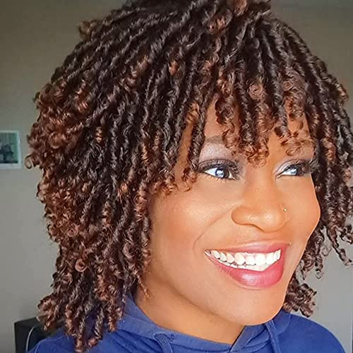 Creamily Perücke Dreadlocks Kurz Perücke Twist für Schwarze Damen Afro Curly Perücke Synthetische