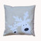 texpot Kissenhülle 40 x 40 cm mit Stickerei Lustiger Elch - Ecru weiß - Weihnachten Winter Advent Kissenbezug