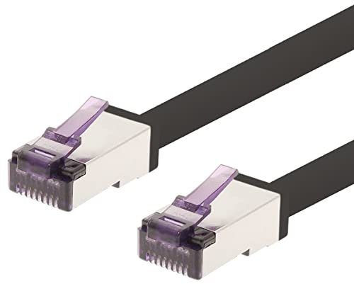 1aTTack.de - 10m - CAT6a Superflex Ethernet Gigabit LAN network cable RJ45 CAT6 A patch cable 10000 Mbit s SFTP PIMF 500 MHz compatible with CAT6 CAT5 - black - 1 piece
